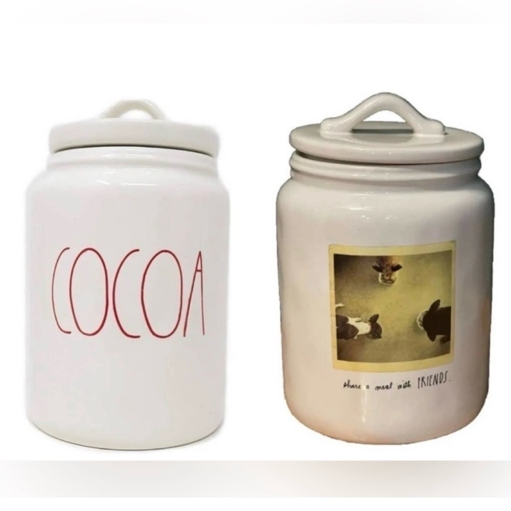 Rare Vintage Rae Dunn Double-Sided COCOA Canister Artisan Collection HTF 7.5” - Picture 5 of 10